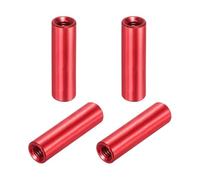 QUARKZMAN 4 Pcs Entretoises Colonne Rondes En Aluminium M3x25mm, Écrous D'Accouplement Entretoises Filetées Femelle Pour Pièces RC Multirotor DIY FPV Quadcopter (Rouge)