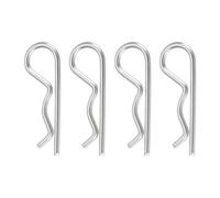 QUARKZMAN 4 Pcs Goupille D'Attelage, 4mm x 75mm R Clips 304 Acier Inoxydable Goupille De Retenue Épingle À Cheveux Kit Assortiment Goupille Tracteurs Goupille D'Attelage, Argent