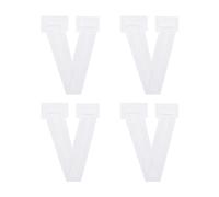QUARKZMAN 4 Pcs Lettres V Patchs À Repasser, Alphabet Blanc Patchs Brodés Appliques 1.9 Pouce Procédé Adhésif À Fusion Chaud Pour Vêtements Sac À Dos Jean