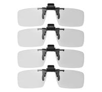 QUARKZMAN 4 Pcs Lunettes 3D Clip-on Polarisees Cadres De Lunettes 3D | Passives, Pour RealD, Image MAXimum Cinema Jeux TV Photo Projecteur