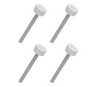 QUARKZMAN 4 PCS M4 x 40mm Vis à Pouce à Tête Plate Moletée, 304 Acier Inoxydable Vis à Pouce Filetées Complètement Fixations Pour Home Appliances Lighting Electronic Equipment And Industry