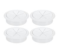 QUARKZMAN 4 Pcs Passe-Câble de Bureau, 3.15 Pouces 80mm Cache-Trou de Câble pour Table de Bureau Domicile Et Cabinet Organisateur de Fils, Blanc