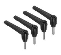 QUARKZMAN 4 Pcs Poignées à Levier de Serrage, Filetage Mâle En Acier Inoxydable 304 M5 X 20 mm, Poignées Réglables à Verrouillage Rapide, Boutons de Boulon à Poussoir à Cliquet, Noir