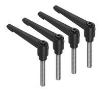 QUARKZMAN 4 Pcs Poignées à Levier de Serrage, M10 X 50mm, Tige Filetée En Acier Inoxydable 304, Poignées Réglables à Verrouillage Rapide, Boutons de Boulon à Poussoir à Cliquet, Noir