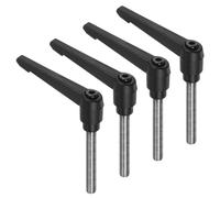QUARKZMAN 4 Pcs Poignées à Levier de Serrage, M10 X 60mm, Tige Filetée En Acier Inoxydable 304, Poignées Réglables à Verrouillage Rapide, Boutons de Boulon à Poussoir à Cliquet, Noir