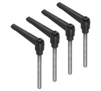 QUARKZMAN 4 Pcs Poignées à Levier de Serrage, M8 X 70mm, Tige Filetée En Acier Inoxydable 304, Poignées Réglables à Verrouillage Rapide, Boutons de Boulon à Poussoir à Cliquet, Noir