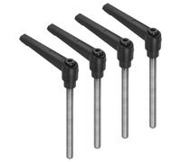 QUARKZMAN 4 Pcs Poignées à Levier de Serrage, M8 X 80mm, Tige Filetée En Acier Inoxydable 304, Poignées Réglables à Verrouillage Rapide, Boutons de Boulon à Poussoir à Cliquet, Noir