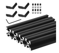 QUARKZMAN 4 Pcs Profilé En Aluminium V Slot 2020 Norme Européenne 100mm x 20mm Anodisé Noir Rail Linéaire Extrusion Cadre Pour 3D Printer, CNC, DIY