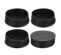 QUARKZMAN 4 Pcs Protection Pied de Chaise, 100mm Embout de Pied de Chaise en PVC sans Marquage Antidérapants Rond Protecteurs de Sol pour Pieds de Table, Noir
