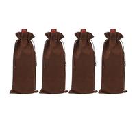 QUARKZMAN 4 Pcs Sachets Cadeaux pour Bouteilles De Vin avec Cordons, Sachets De Vin en Velours Réutilisables, Housses pour Bouteilles d'alcool pour Mariage Anniversaire Fête, Café