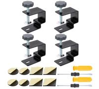 QUARKZMAN 4 Pcs Serre-Joints En Acier Carbone 2.4" Dia Monture Lampe Bureau Support Double Usage Double Usage Support Cantilever Universel Serre-Joint Avec Vis Réglable Pour Lampe, Noir