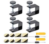 QUARKZMAN 4 Pcs Serre-Joints En Acier Carbone 2" Diamètre De Trou Support Universel Pour Lampe De Bureau Support À Cantilever Serre-Joint Avec Vis Réglable Pour De Microphone Lampe, Noir