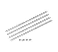 QUARKZMAN 4 Pcs Tige Filetée M5 x 100mm 0.8mm Pas de Filetage 100mm de Long en Acier Inoxydable 304 Filetées Entièrement à Droite, Goujons de Barre avec Écrous pour Réparation, Bricolage