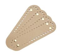 QUARKZMAN 4 Pièces Base De Sac en Cuir PU pour Tricot, Ovale 18 x 5 cm Fond De Sac À Crochet pour Sac À Main, Sac À Bandoulière, Portefeuille, Or