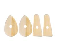 QUARKZMAN 4 Pièces Côtes en Poterie 10.3cm x 6.6cm 11.5cm x 5cm Outils en Bois pour Sculpture en Céramique pour Finition Façonnage Et Lissage Élimination des Traces De Doigts