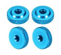 QUARKZMAN 4 Pièces Écrous À Oreilles Moletés, M3 x 12 mm x 4 mm Femelle Épaulement Aluminium Plat Trou Traversant Verrouillage Réglage Poignée Bouton Fixations Pour Pièces, DIY, Bleu Ciel