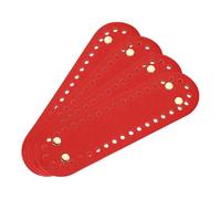 QUARKZMAN 4 Pièces Fond De Sac À Crochet Ovale en Cuir PU, 18 x 5 cm Base pour Sac À Main, Tote Bag, Purse Making, Rouge