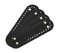 QUARKZMAN 4 Pièces Fond De Sac À Crochet Ovale en Cuir PU, 18 x 5 cm Base pour Sac À Main, Tote Bag, Sac À Crochet, Noir