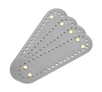 QUARKZMAN 4 Pièces Fond De Sac en Cuir PU pour Tricot, Ovale 18 x 5 cm Base De Sac À Crochet pour Fabrication De Sacs À Main, Sacs À Bandoulière Et Pochettes, Argenté