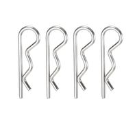 QUARKZMAN 4 Pièces Goupilles fendues M5 x 100 mm Acier inoxydable 304 | Clips en R lourds, Goupilles d'attelage, Attaches à ressort, pour remorque, tondeuse à gazon, tracteur, camion