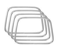 QUARKZMAN 4 Pièces Poignée de Sac en Métal, Poignée de Sac en Forme de Trapèze Anneau de Sac à Main Remplacement pour Sac Tissé Fait Main Accessoires de Quincaillerie de Bagages, Argent
