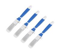 QUARKZMAN 4 Pinceaux De 1", Brosse Angulaire Longue De 8.9" Poils Synthétiques PET Avec Manche En Bois, Pinceau Sans Éclats Outil De Peinture Pour Peintures Latex Et Huile, Gris/Blanc