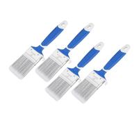 QUARKZMAN 4 Pinceaux De 2", Longueur 9.1", Poils Synthétiques PET Avec Manche En Bois, Pinceau Sans Éclats Pour Peinture Latex Et Huile, Usage Intérieur Et Extérieur, Gris/Blanc