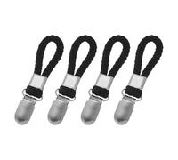 QUARKZMAN 4 Pinces À Serviette Avec Boucle En Coton Pour Accrochage, 4.3 Pouces Crochets À Serviette En Métal Multifonctionnels Porte-Serviettes Pour Cuisine Salle De Bain Maison, Noir