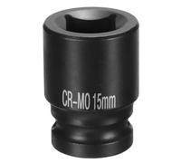 QUARKZMAN 4 Pointe Douille Carrée 1/2" Drive 15mm Douille à Choc Carrée Métrique CR-MO Douilles de Roue Standard Noircissantes Outil de Douille Pneumatique pour Réparation Automobile