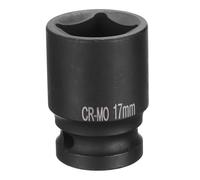 QUARKZMAN 4 Pointe Douille Carrée 1/2" Drive 17mm Douille à Choc Carrée Métrique CR-MO Douilles de Roue Standard Noircissantes Outil de Douille Pneumatique pour Réparation Automobile