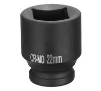 QUARKZMAN 4 Pointe Douille Carrée 1/2" Drive 22mm Douille à Choc Carrée Métrique CR-MO Douilles de Roue Standard Noircissantes Outil de Douille Pneumatique pour Réparation Automobile