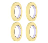 QUARKZMAN 4 Rouleaux De Ruban De Masquage Coloré 15 mm x 50 m Papier Crêpe Universel Ruban De Masquage Coloré Pour Art Dessin DIY Artisanat Étiquetage Scellage, Jaune
