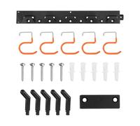QUARKZMAN 4 Set Porte-Outils de Jardin 5,2 x 40cm Support Mural Jardin, Porte Outils Mural pour Appareil avec Crochet Orange pour Garage, Remise à Outils, Cave, Mur à Outils, Râteau, Balai