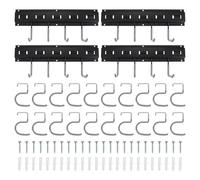 QUARKZMAN 4 Set Porte-Outils de Jardin 8 x 41cm Support Mural Jardin, Porte Outils Mural pour Appareil avec Crochet Gris pour Garage, Remise à Outils, Cave, Mur à Outils, Râteau, Balai