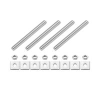 QUARKZMAN 4 Tiges Filetées Complètes, M8 x 80mm 304 Acier Inoxydable Tiges Filetées Avec Écrous Et Rondelles Pour Attaches, suspendus Et Étriers, Argenté