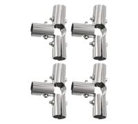 QUARKZMAN 4 Voie Structural Tuyau Connecteur 4pcs Chaîne Lien Clôture Pince Inox Acier Coin Raccord Fin Rails Pince, Ajustement OD 1 pouce(25mm)