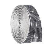 QUARKZMAN 4 Yard Ruban A Strass Auto-Adhesif, 12 Rangées Bandes Stickers Cristal Diamant Bling pour DIY Arts Décoration Mariage Fête Voiture Téléphone, Gris