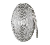 QUARKZMAN 4 Yard Ruban À Strass Auto-Adhésif, 3 Rangées Bandes Stickers Cristal Diamant Bling Pour DIY Arts Créatifs Mariage Fête Décoration Voiture Téléphone, Gris Clair