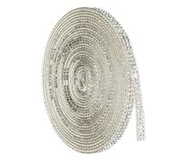 QUARKZMAN 4 Yard Ruban A Strass Auto-Adhésif, 3 Rangées Bandes Stickers Cristal Diamant Bling pour DIY Arts Créatifs Mariage Fête Décoration Voiture Téléphone, Ton Argenté