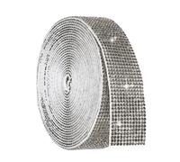 QUARKZMAN 4 Yard Ruban À Strass Autoadhésif, 12 Rangées Bandes Stickers Cristal Diamant Bling Pour DIY Artisanat Mariage Fête Décoration Voiture Téléphone, Gris Clair