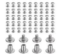QUARKZMAN 40 Ensemble Vis Chicago M2x4mm 3 mm Longueur Métal Phillips Clou Rivet Goujon Boulons Rivets Poteau De Fixation Vis Pour DIY Ceinture En Cuir Sac Artisanat Reliure, Argenté