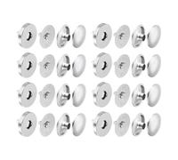 QUARKZMAN 40 Ensembles De Boutons Magnétiques, 14x4mm/0.55"x0.16" Rondes Fermetures Magnétiques Métalliques Composants De Base En Tissu Et Kit De coque Pour Vêtements, Argent
