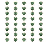 QUARKZMAN 40 Pcs Charme Coeur Pailleté, Charme Coeur Valentin Alliage Porte-Clés Pendentifs Amour Avec Colle Pailletée Pour Fabrication Bijoux Boucles D'oreilles DIY Collier Bracelet