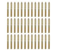 QUARKZMAN 40 Pcs M4x30 Goujons À Double Tête, Vis À Bois Autotaraudeuses En Acier Au Carbone Pour Pieds De Meubles À Assemblage En Bois, Couleur Zinc