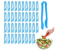 QUARKZMAN 40 Pcs Pinces À Toast, Pinces De Cuisine De 8 Pouces Pour Pain Salade Résistantes À La Chaleur Pour Cuisson BBQ Buffet Outils, Bleu
