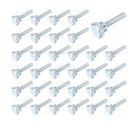 QUARKZMAN 40 Pcs Vis Moletée M4x20mm Vis à Oreilles Moletées, en Acier au Carbone Zingué, à Tête Moletée Plate, Entièrement Filetées, pour la Maison et les Machines