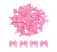 QUARKZMAN 40 Pièces Nœuds en Satin, Mini Noeud en Ruban, 2.5 × 2.5 cm Petits nœuds, Nœud en Ruban de Satin Auto-Adhésifs pour DIY Artisanat, Décoration de Mariage, Cadeau, Rose foncé
