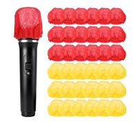 QUARKZMAN 400 Pcs Housses De Microphone Jetables, Housses De Microphone En Non-Tissé Micro Main, Capuchon De Protection Pare-Vent KTV, Salle D'Enregistrement, Performance Sur Scène,