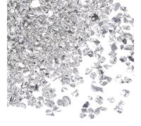 QUARKZMAN 40g Verre Concassé Paillettes de Verre Pilé 1-3mm Électroplaqué Brillant Éclats de Verre Cassé Irréguliers pour Décoration d'Art en Résine, Remplissage de Vase, Ton Argenté