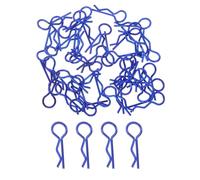 QUARKZMAN 40pcs 30-Degree Angle RC Body Clips Bent Springy R Pins 20x1.0x7.3mm pour Toutes Les Voitures modèles RC 1/8 1/10 1/12, camions Crawler(Bleu)